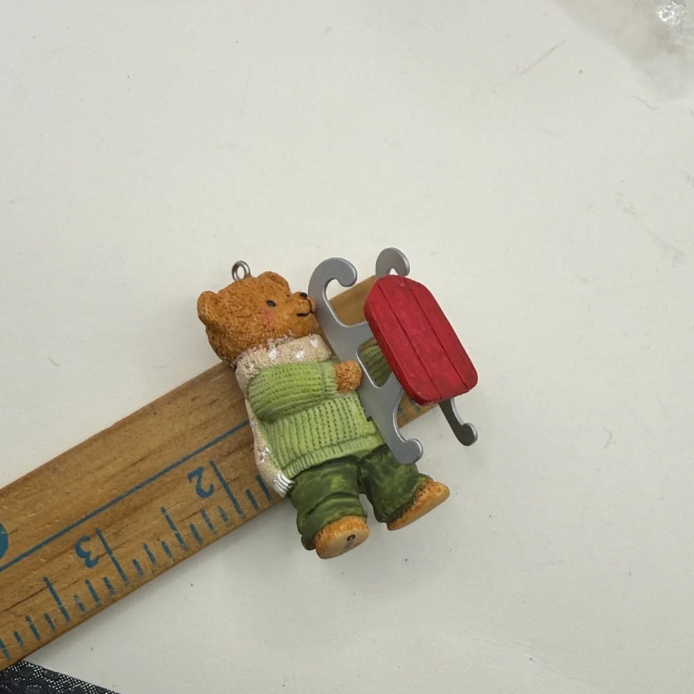 Vintage Hallmark Christmas Ornament Dexter Next Bear Sled Snow Cub Collectible